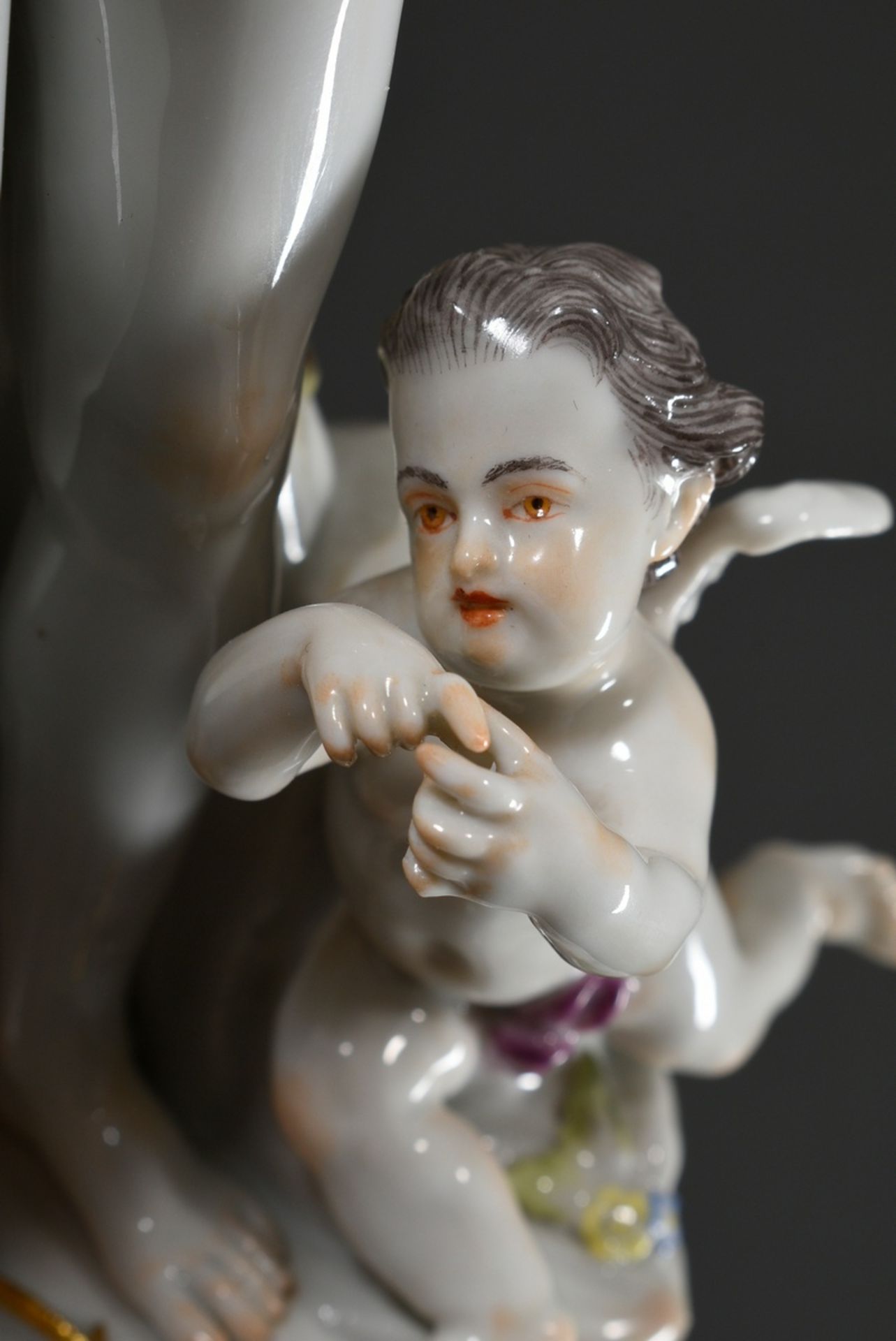 Meissen figurine "Venus with Cupids", model by Johann Joachim Kaendler 1765, colorfully painted and - Image 7 of 9