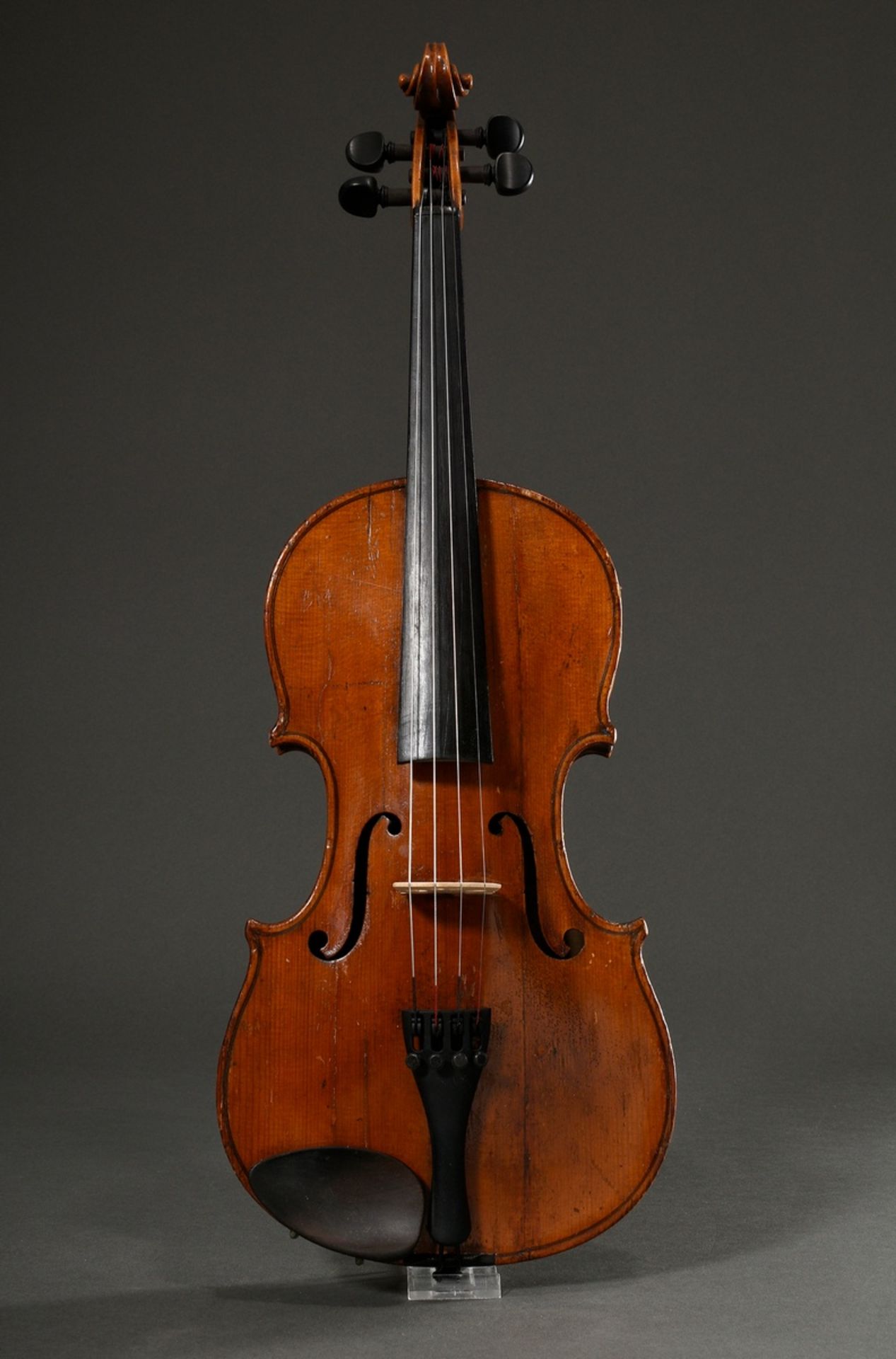 Violin, 1st half 20th c., without facsimile label, one-piece back, sound post standing, ready to pl - Image 2 of 16