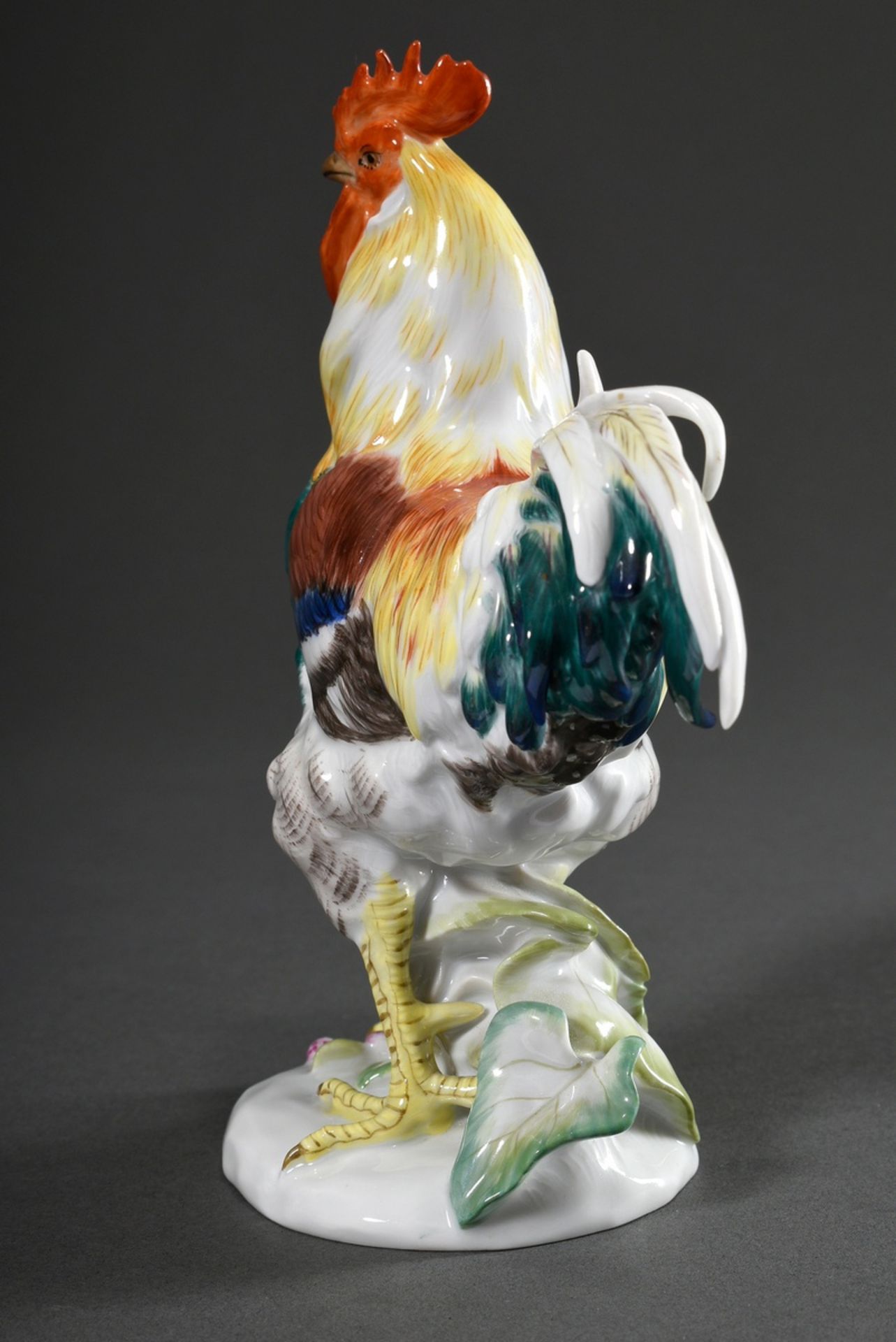 Meissen Figur „Schreitender Hahn“, polychrom staffiert, Entw.: Erich Hösel 1909, Modellnr.: 77342,  - Bild 2 aus 6