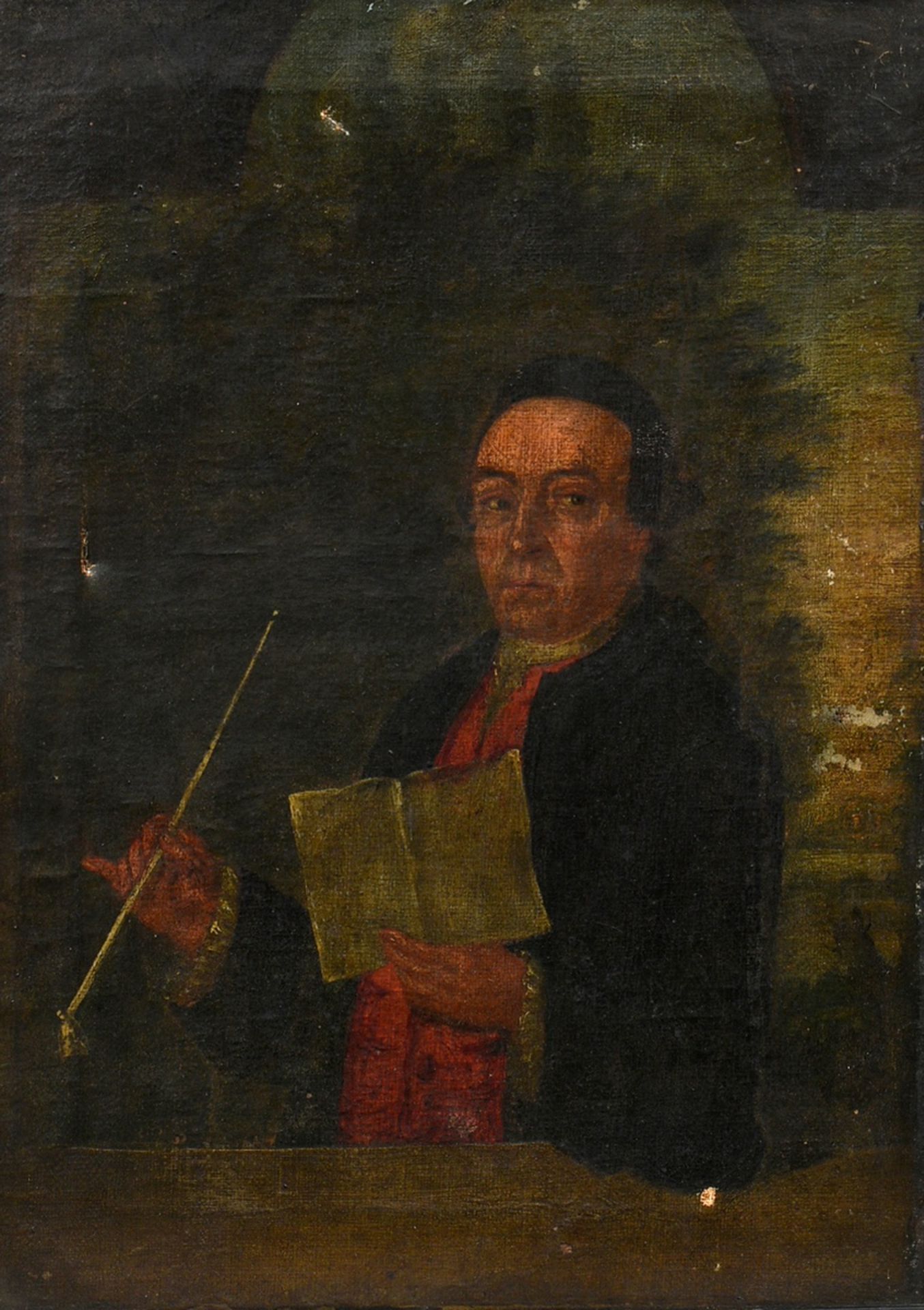 Unbekannter Künstler d. 18.Jh. "Portrait des Hamburger Notars Helbing" 1777, Öl/Leinwand, verso dat