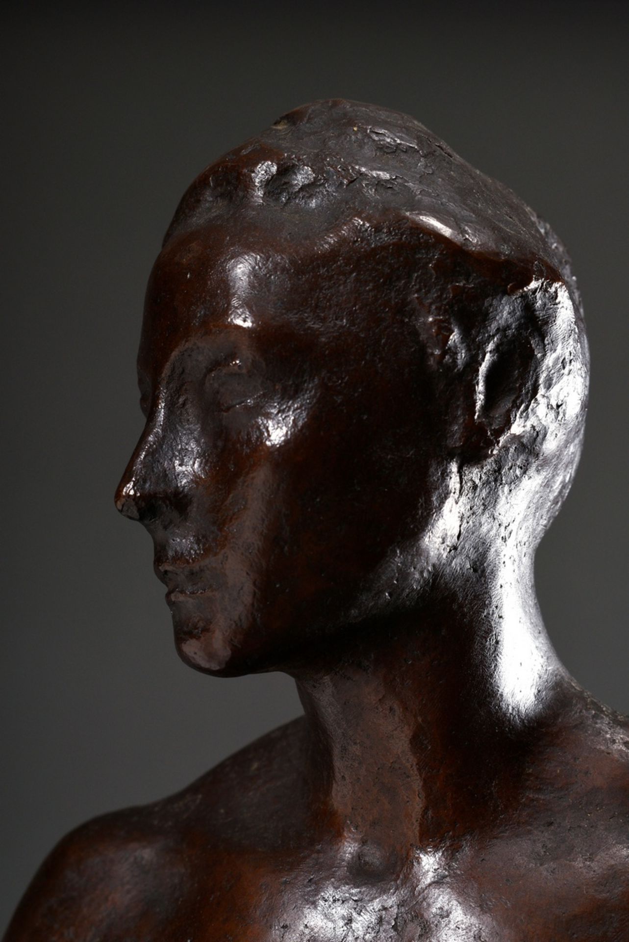 Scheibe, Richard (1879-1964) "Ascending" 1945, bronze, dark patina, with marble base, sign. on the  - Image 10 of 11