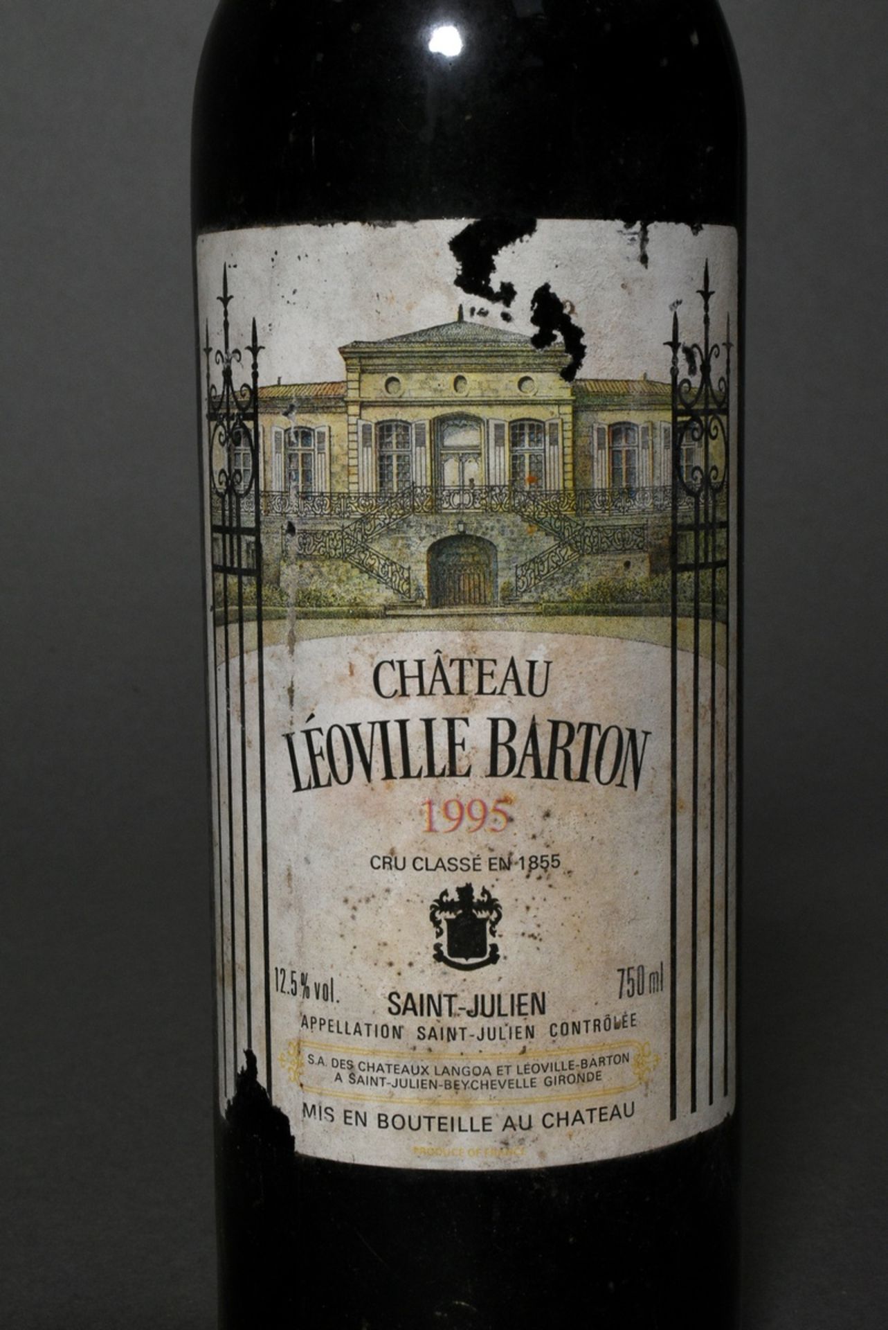 3 Flaschen 1995 Chateau Leoville Barton Saint Julien, Rotwein, Bordeaux, 0,75l, ms, durchgehend gut - Bild 2 aus 4