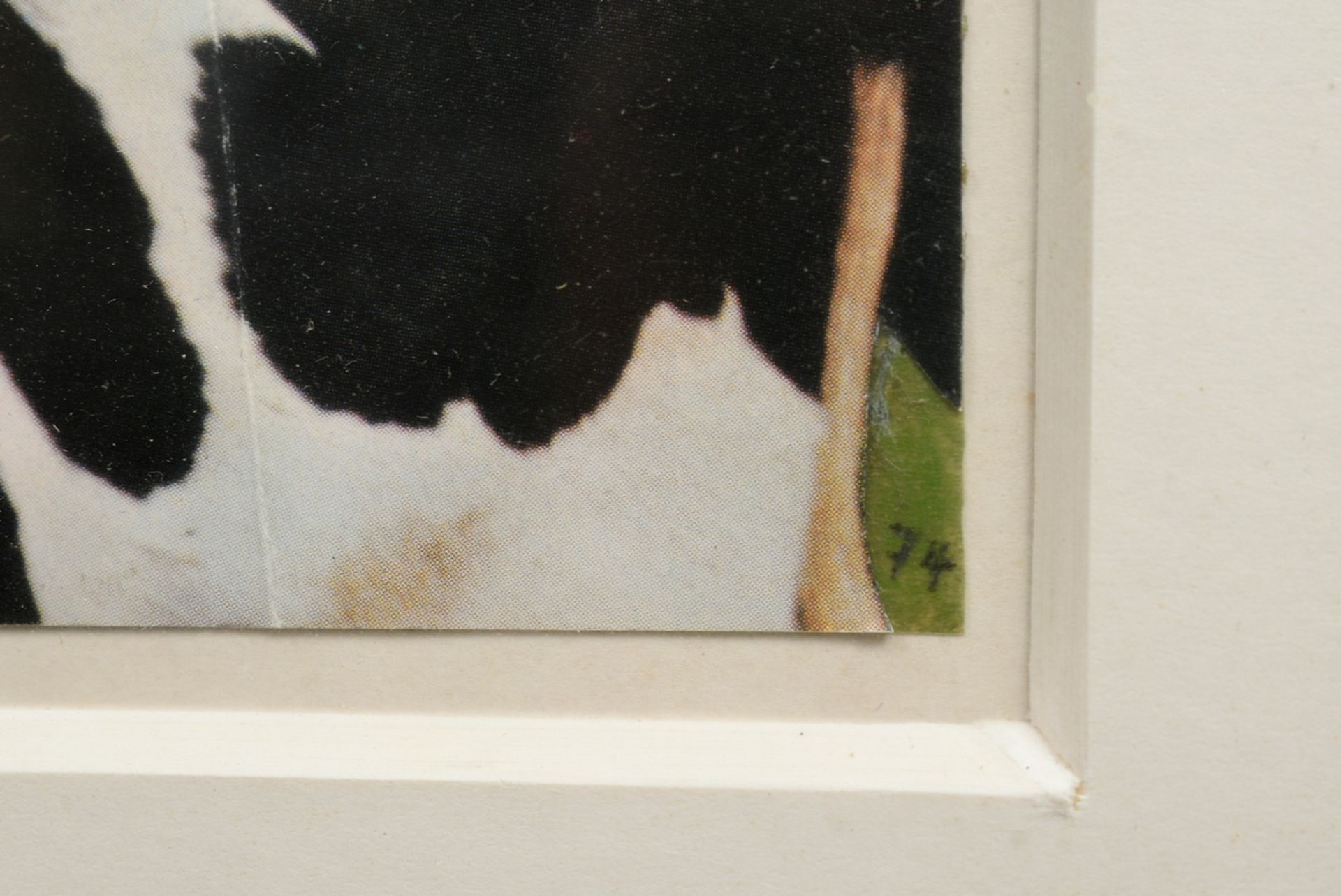 Leissler, Arnold (1939-2014) "Cattle Herd" 1974, collage, b. sign./dat., narrow silver bar (small d - Image 4 of 5