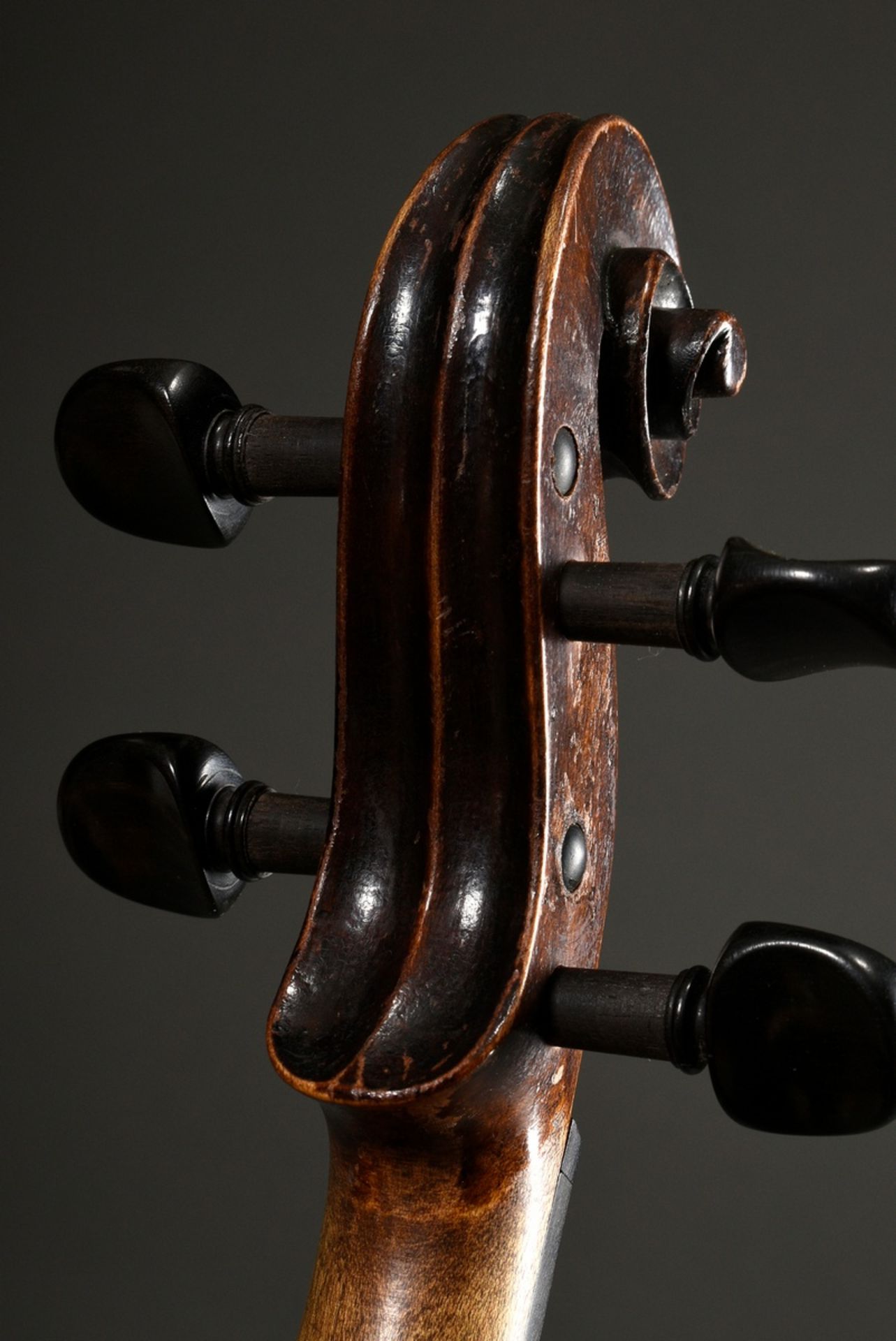 Geige oder Violine, deutsch 19. Jhd., Zettel innen "Leopold Widhalm Lauten- und Geigenmacher in Nür - Bild 8 aus 18