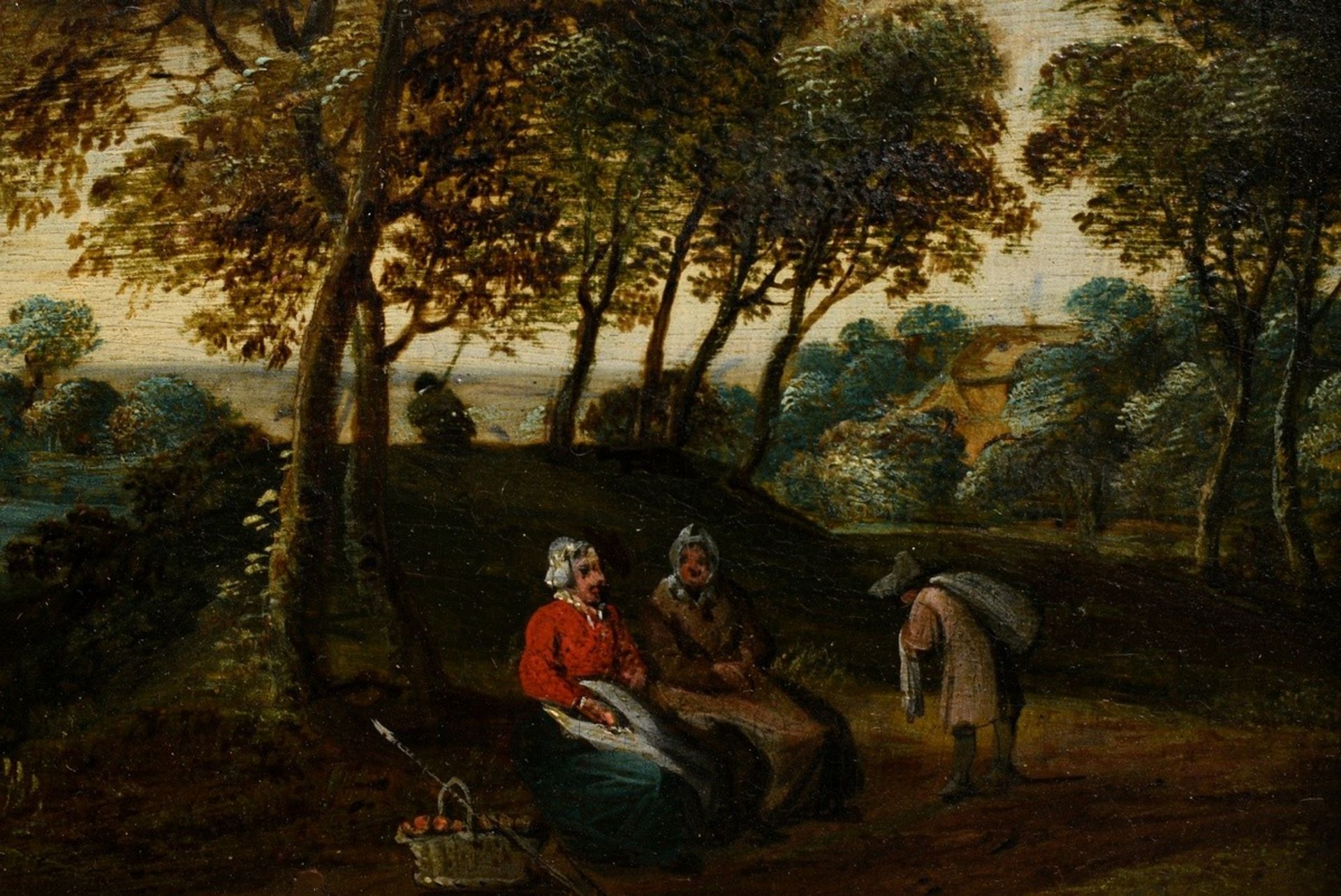 Pair of small paintings by an unknown artist of the 17th/18th c. "River Landscapes", oil/copper res - Image 4 of 11