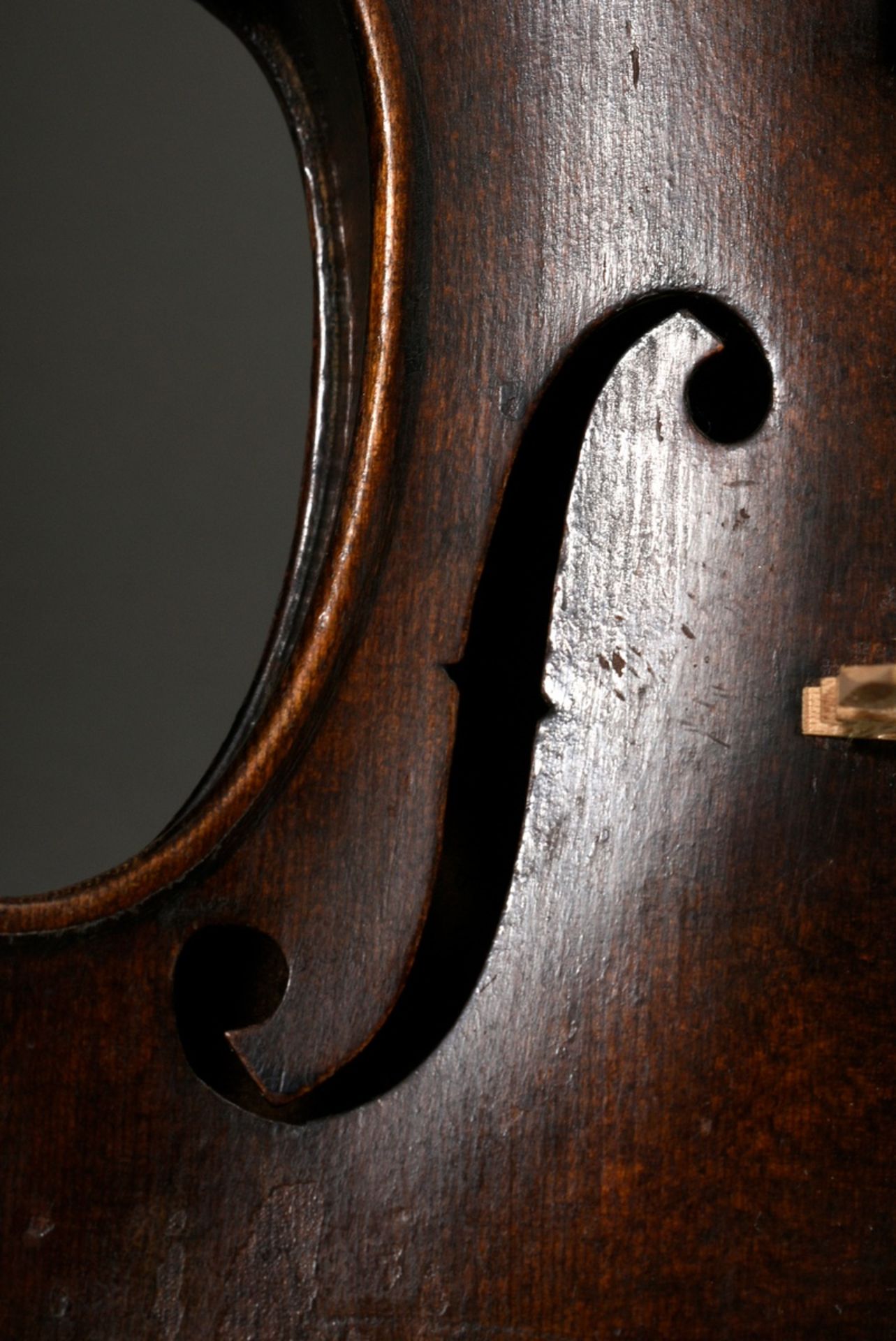 Geige oder Violine, deutsch 19. Jhd., Zettel innen "Leopold Widhalm Lauten- und Geigenmacher in Nür - Bild 9 aus 18