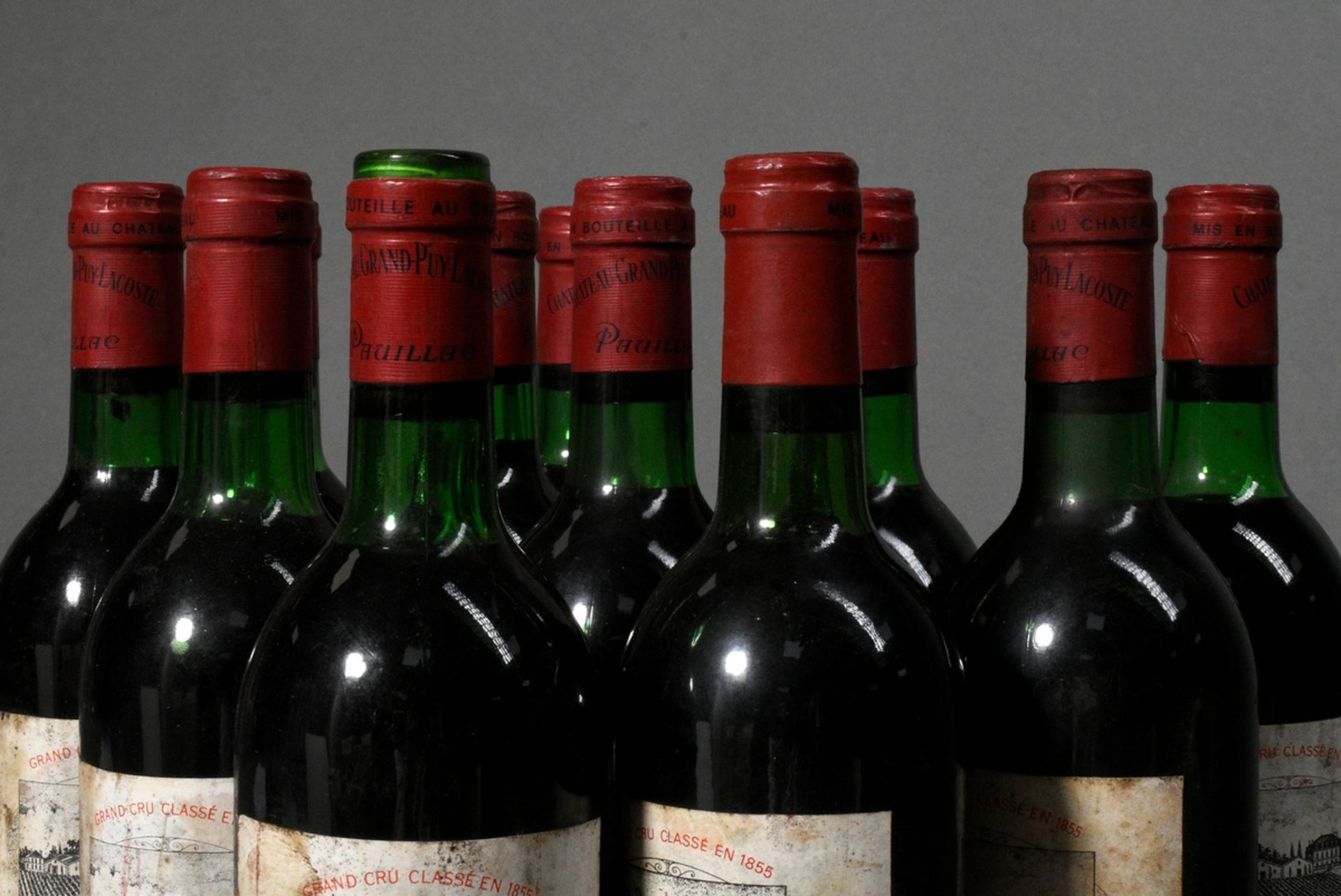 12 Flaschen 1978 Chateau Grand-Puy-Lacoste, Bordeaux, Pauillac, Rotwein, 0,75l, ts - in, durchgehen - Bild 3 aus 4