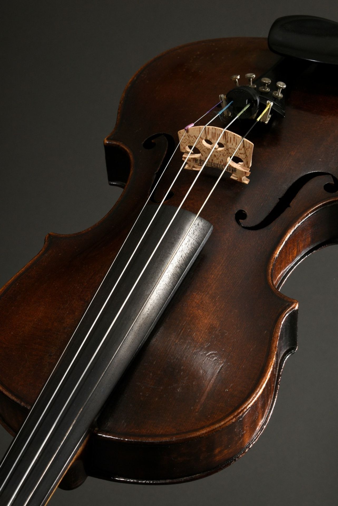 Geige oder Violine, deutsch 19. Jhd., Zettel innen "Leopold Widhalm Lauten- und Geigenmacher in Nür - Bild 11 aus 18