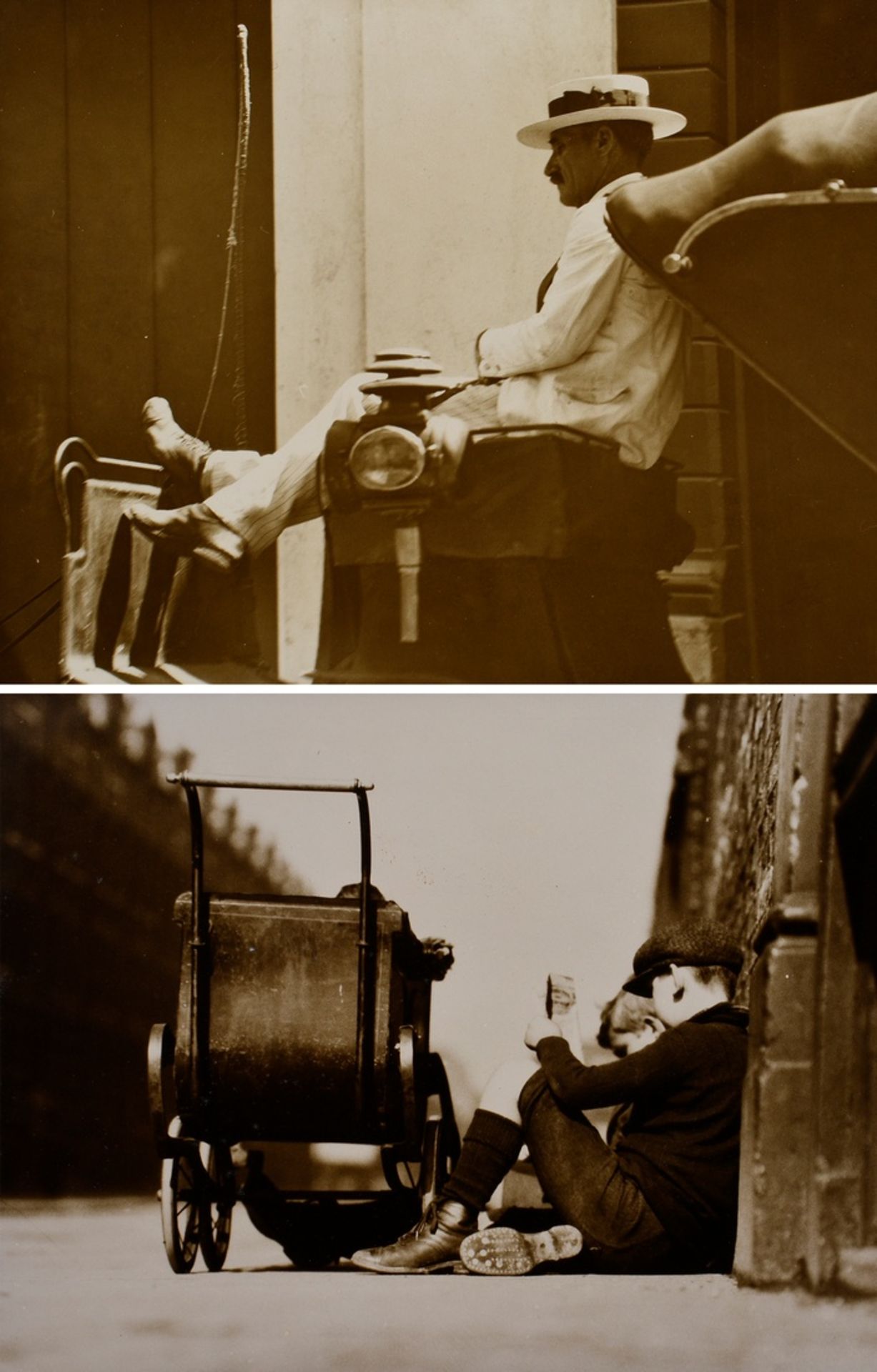 2 Thalemann, Else (1901-1985) "Reiseimpressionen, Warten", Fotografien auf Karton montiert, verso b