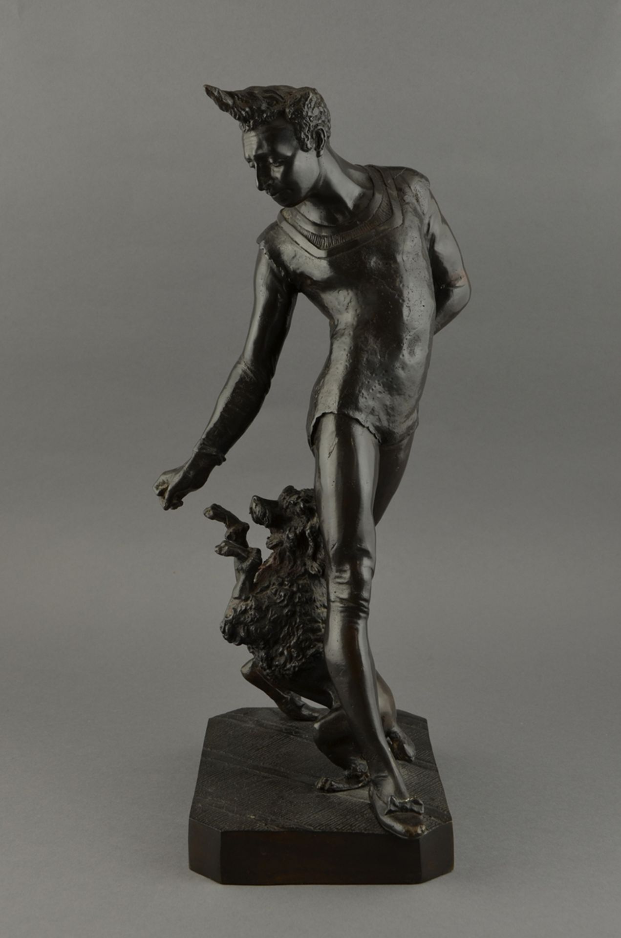 Chemellier, George de (1835-1907) "Get Up" (Akrobat mit Pudel), Bronze dunkel patiniert, auf der Pl - Bild 7 aus 7