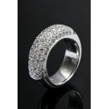 Weißgold 750 Bandring mit Brillant Pavé (1.20ct/VSI/W), 11,4g, Gr. 48