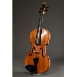 Ungewöhnliche Geige oder Violine, deutsch um 1900, Zettel innen "...nius Stradiuarius Cremonensis F
