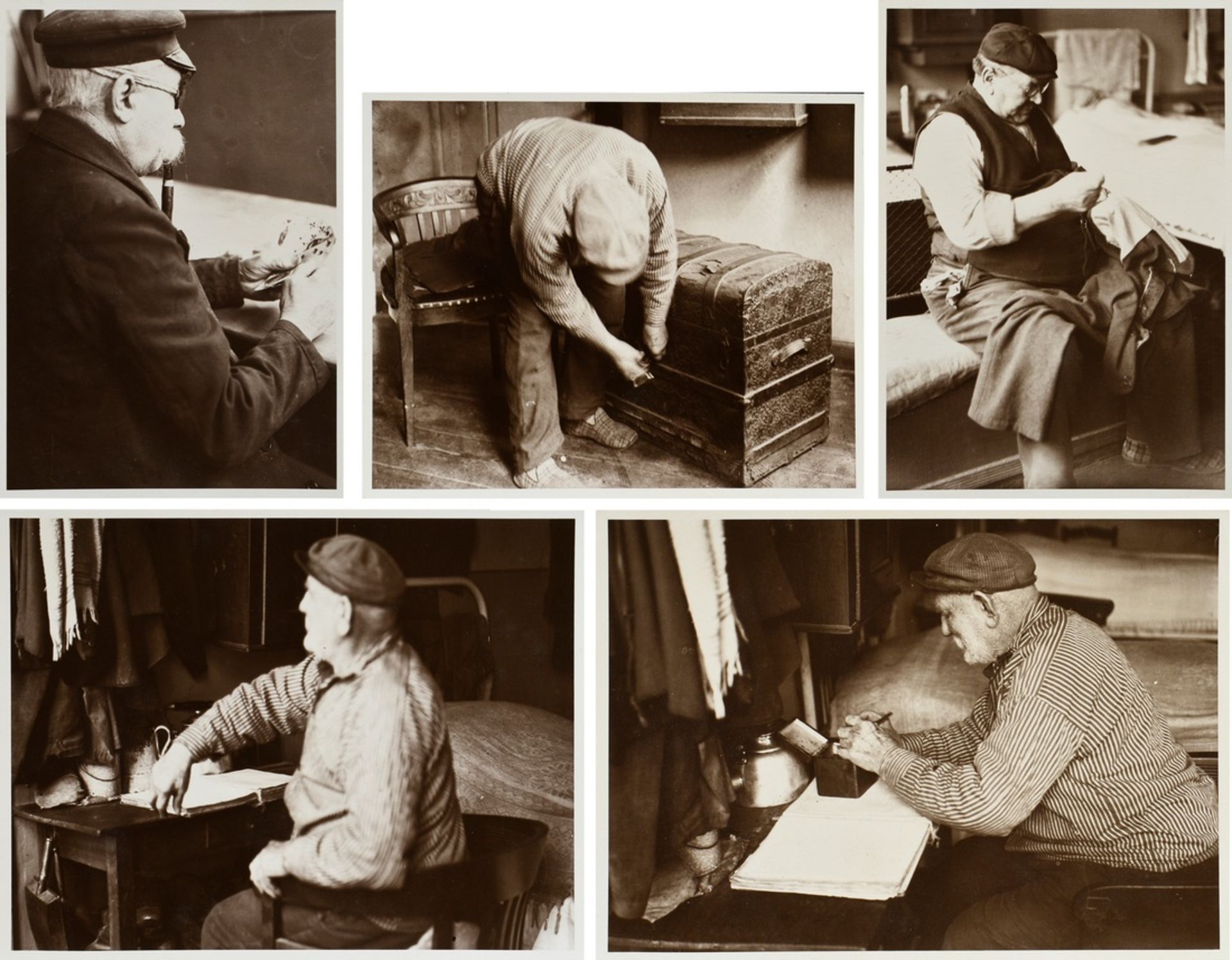 5 Schorer, Joseph (1894-1946) "Seemänner, Armenheim", Fotografien auf Karton montiert, je bez., ver