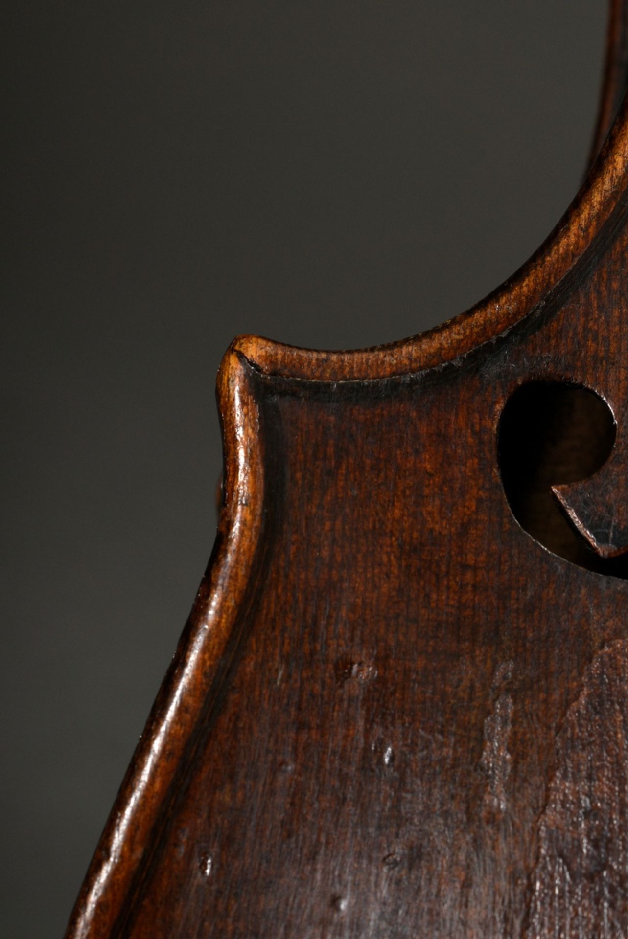 Geige oder Violine, deutsch 19. Jhd., Zettel innen "Leopold Widhalm Lauten- und Geigenmacher in Nür - Bild 15 aus 18