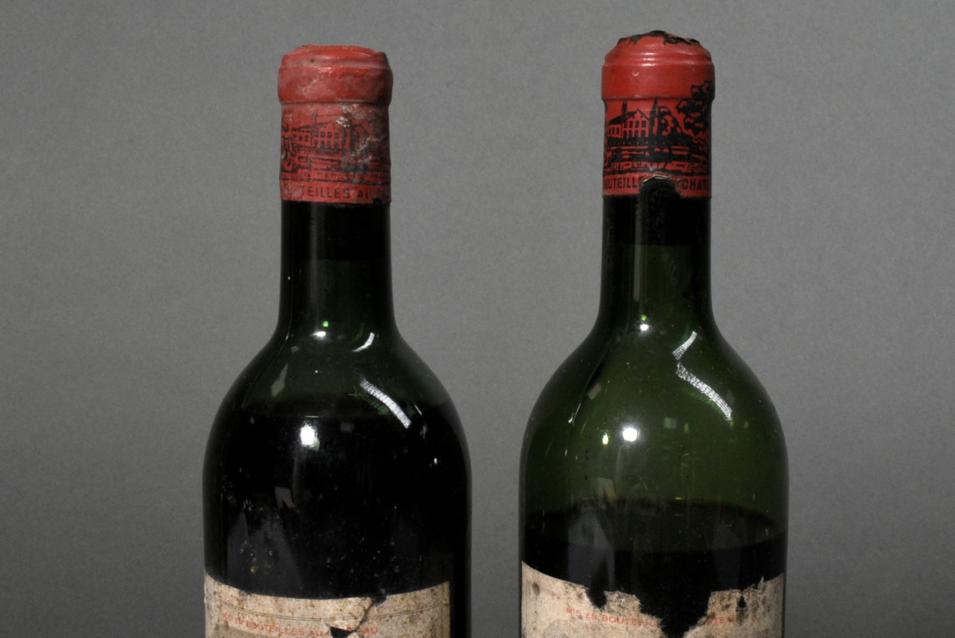 2 Flaschen 1955 (?) Chateau Lafite Rothschild, premier grand cru classe, Rotwein, Bordeaux, Pauilla - Bild 3 aus 4
