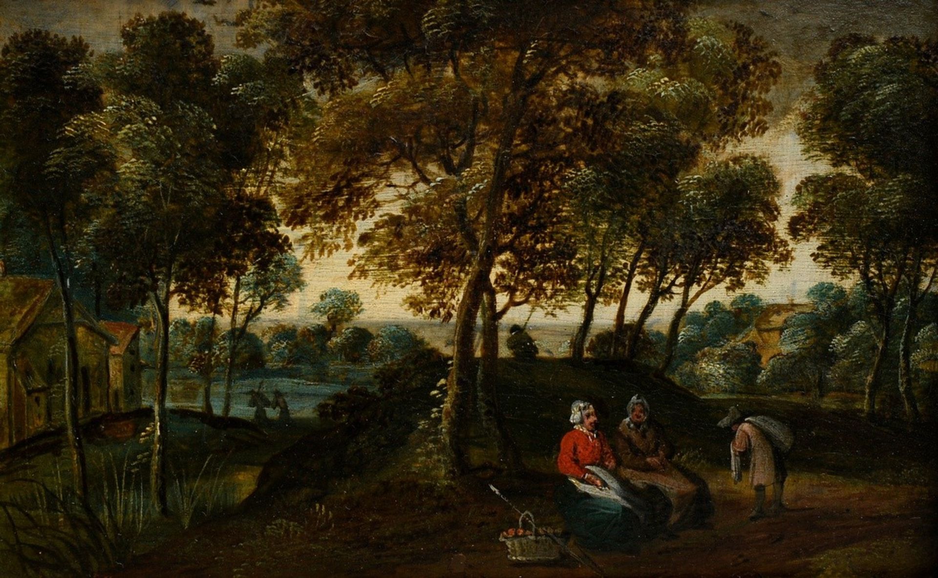 Pair of small paintings by an unknown artist of the 17th/18th c. "River Landscapes", oil/copper res - Image 2 of 11