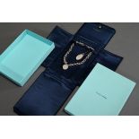 2 Diverse Teile Tiffany & Co Silber 925 Schmuck: Gliedercollier mit ungraviertem Anhänger und Karab