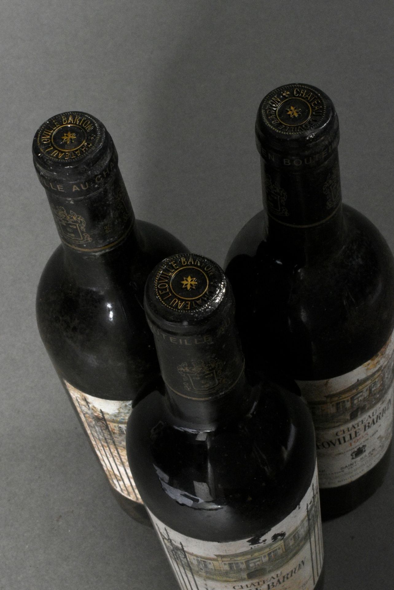 3 Flaschen 1995 Chateau Leoville Barton Saint Julien, Rotwein, Bordeaux, 0,75l, ms, durchgehend gut - Bild 4 aus 4