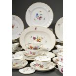 114 pieces KPM dinner service "Neuosier" with polychrome painting "flowers and insects" consisting 