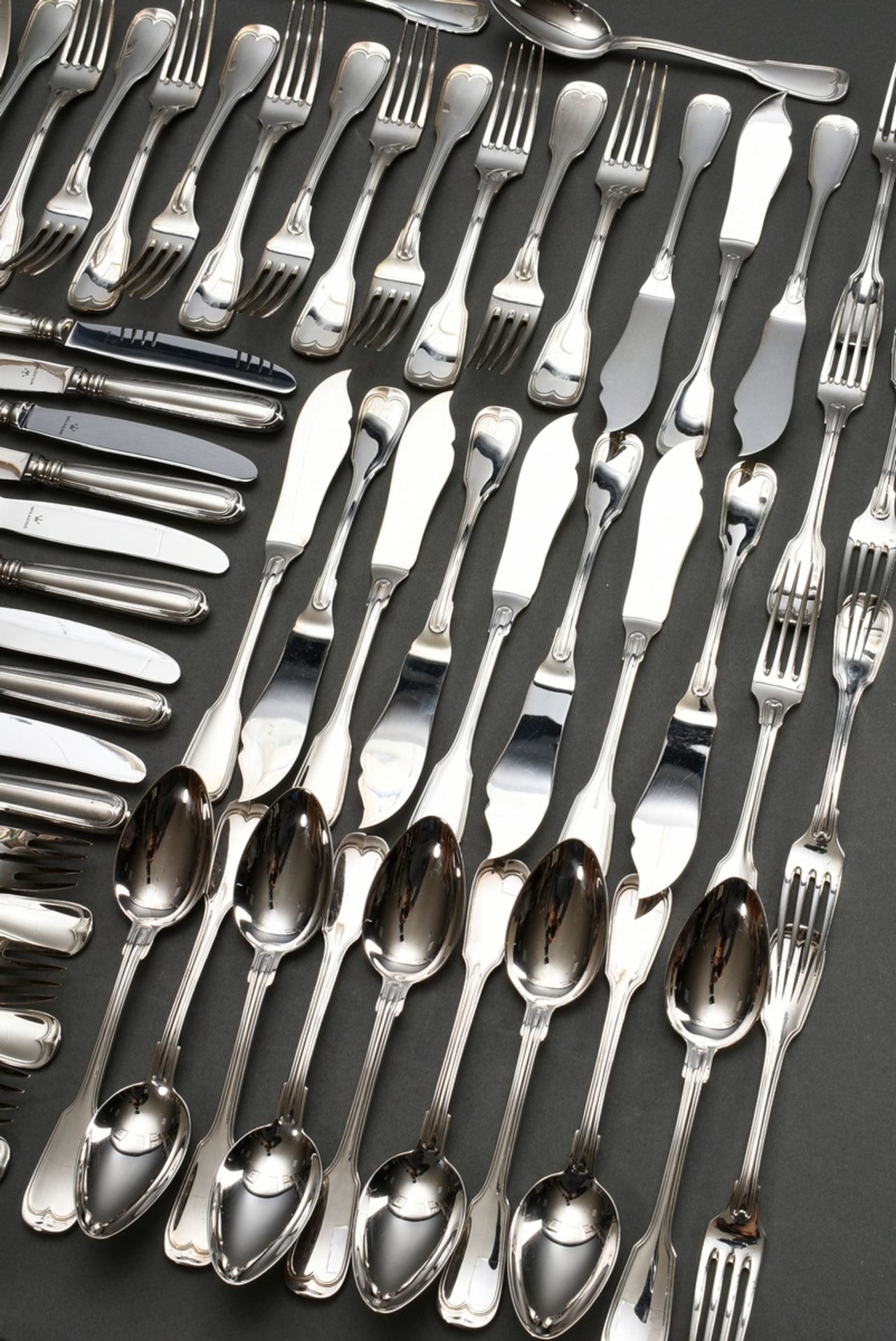 132 pieces Wilkens cutlery "Augsburger Faden" for 12 persons, silver 800, 5360g (without knives), c - Image 5 of 6