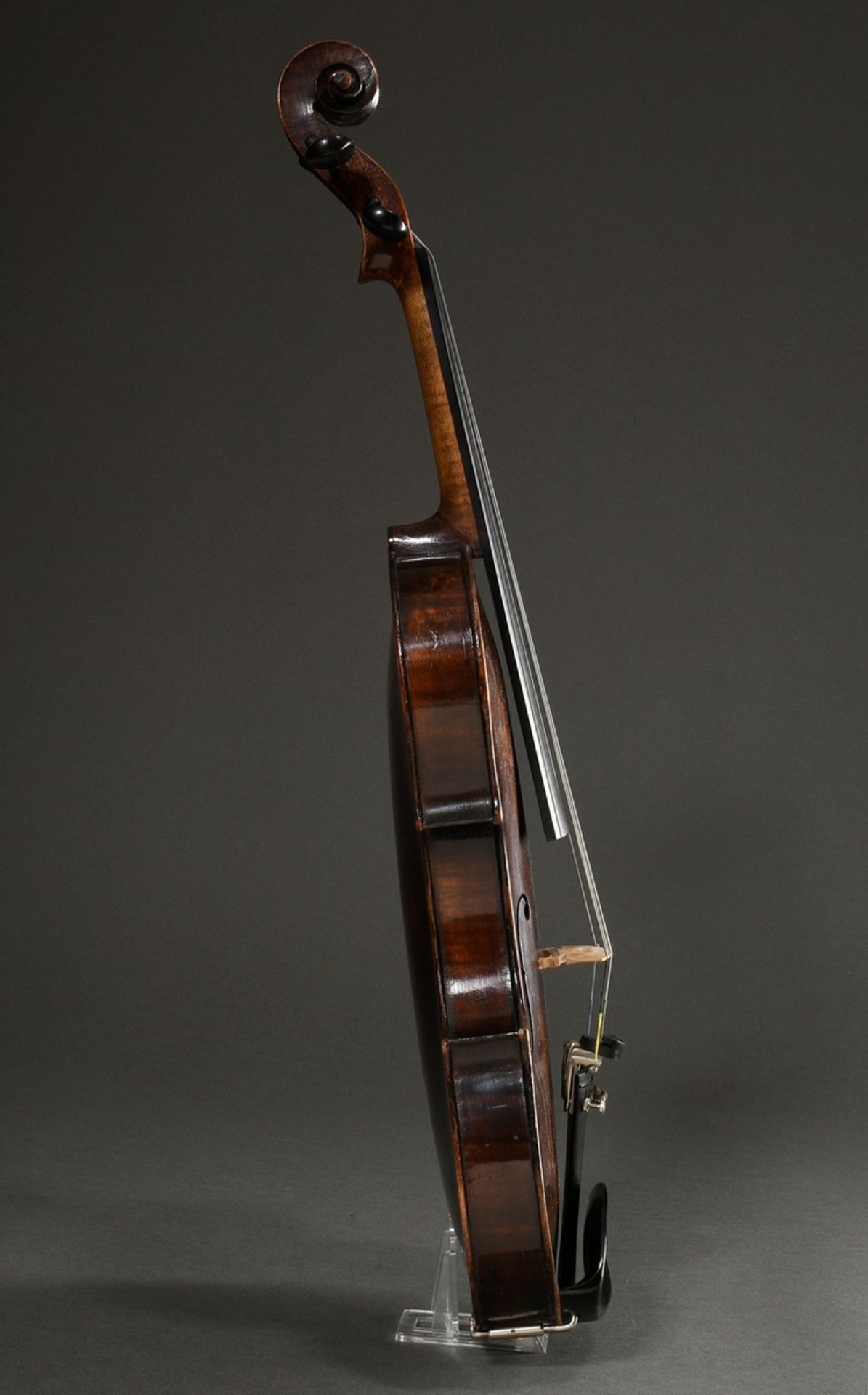Geige oder Violine, deutsch 19. Jhd., Zettel innen "Leopold Widhalm Lauten- und Geigenmacher in Nür - Bild 3 aus 18