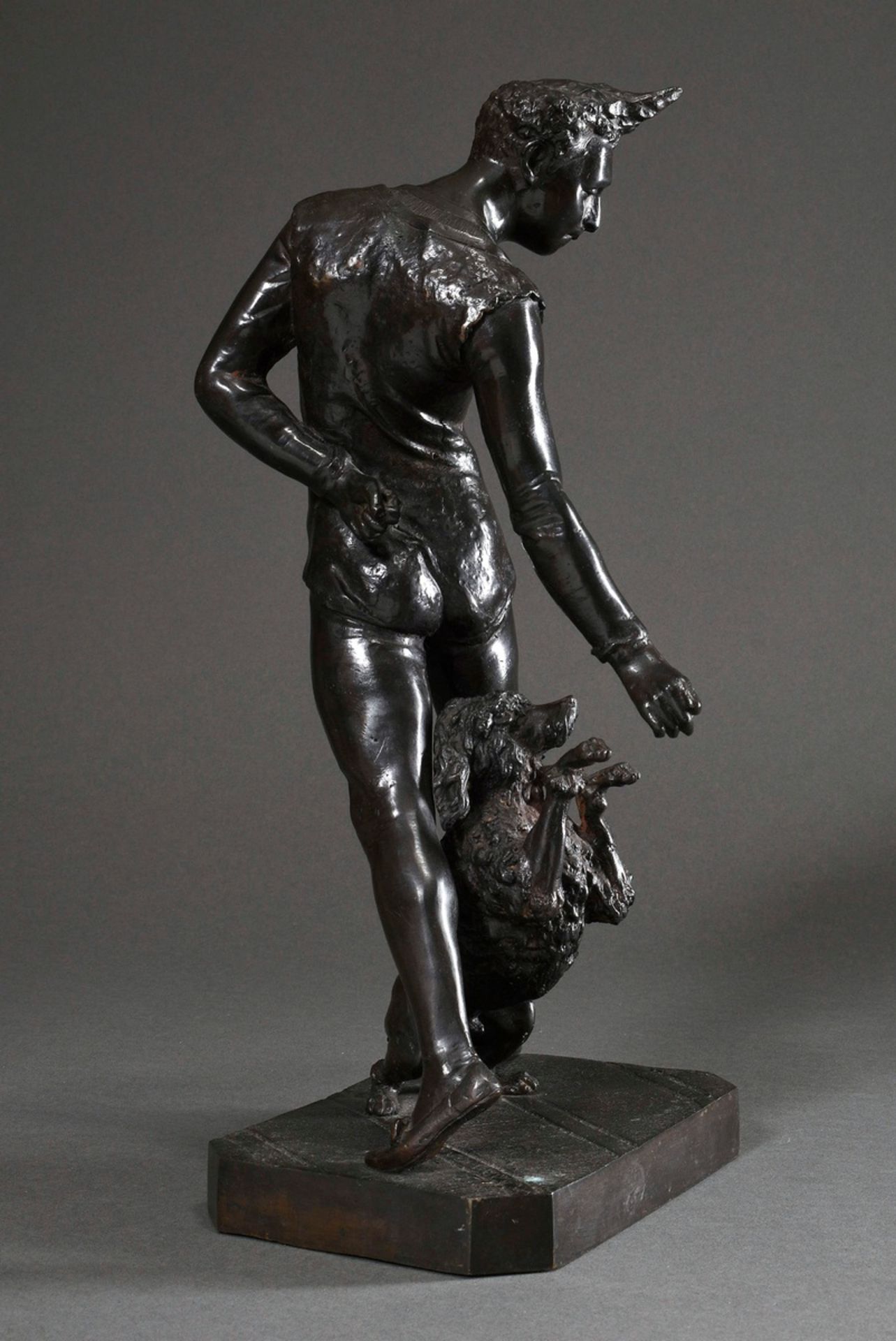 Chemellier, George de (1835-1907) "Get Up" (Akrobat mit Pudel), Bronze dunkel patiniert, auf der Pl - Bild 2 aus 7
