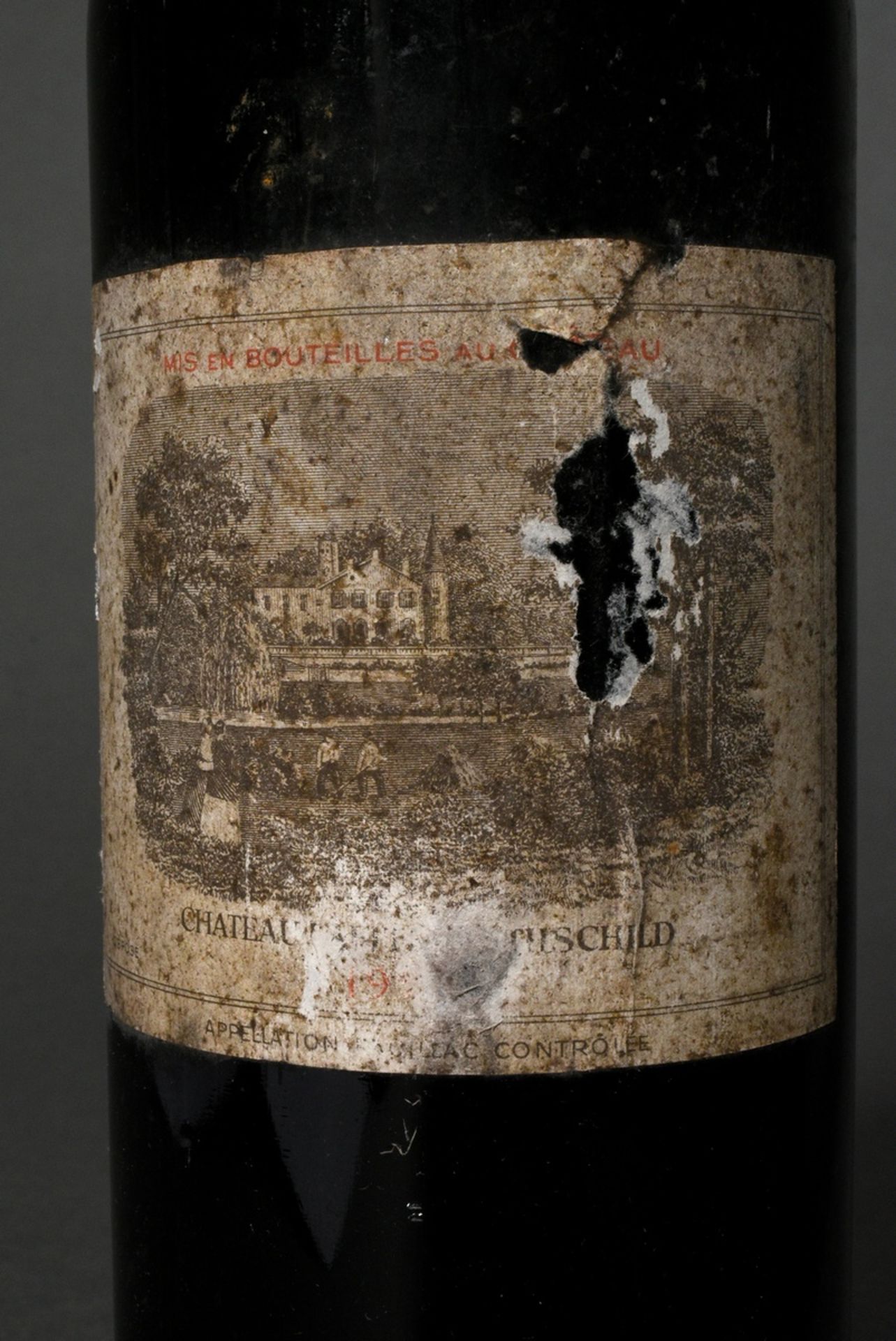 2 Flaschen 1955 (?) Chateau Lafite Rothschild, premier grand cru classe, Rotwein, Bordeaux, Pauilla - Bild 2 aus 4