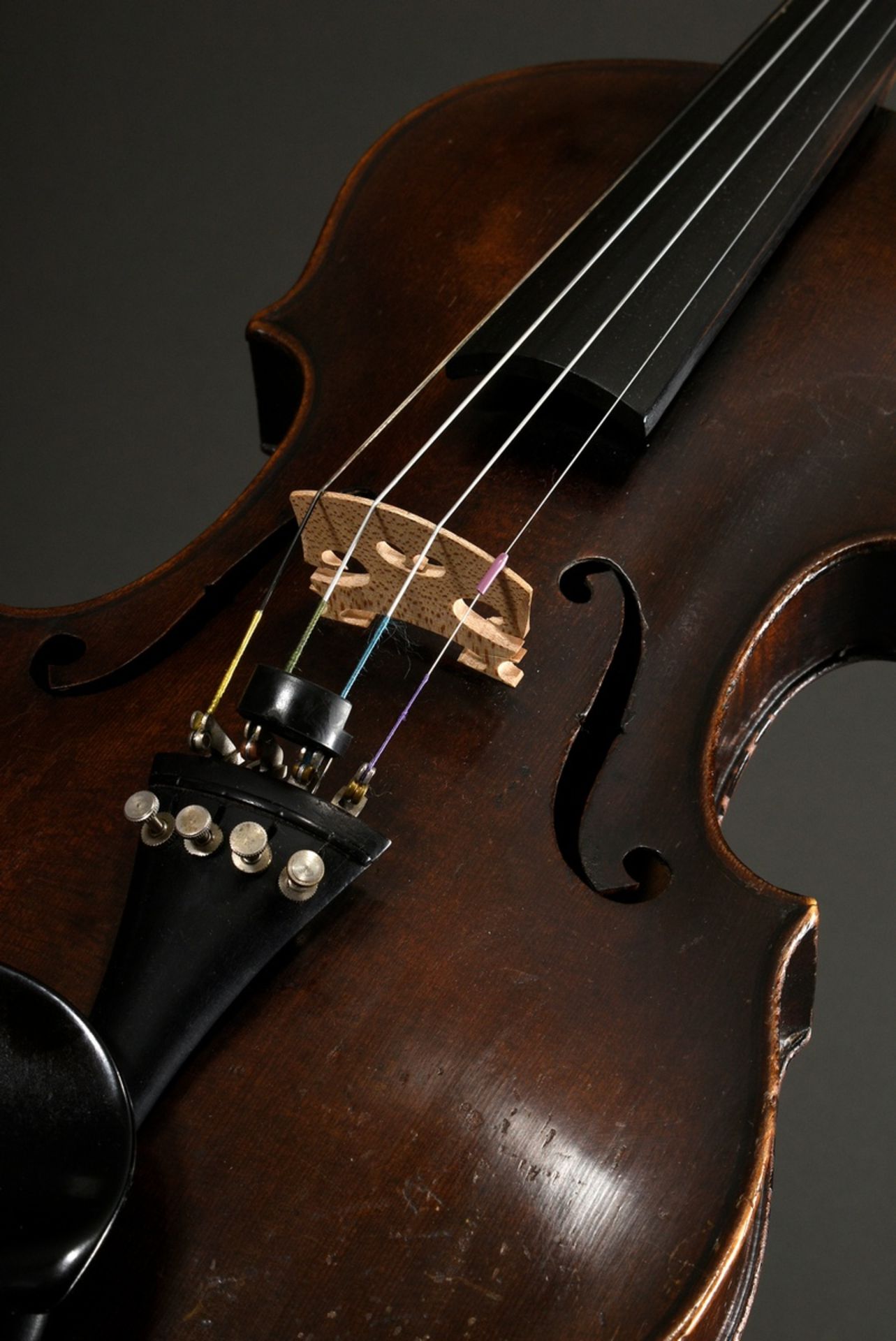 Geige oder Violine, deutsch 19. Jhd., Zettel innen "Leopold Widhalm Lauten- und Geigenmacher in Nür - Bild 13 aus 18