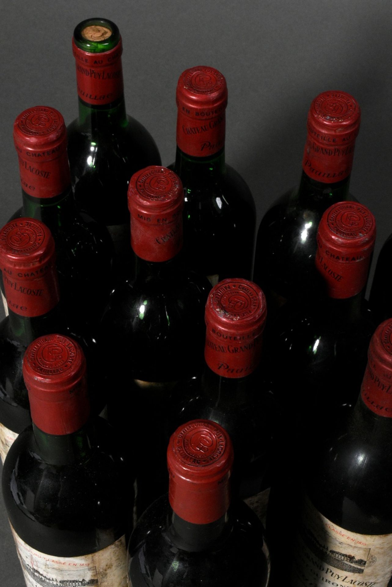 12 Flaschen 1978 Chateau Grand-Puy-Lacoste, Bordeaux, Pauillac, Rotwein, 0,75l, ts - in, durchgehen - Bild 4 aus 4