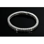 Weißgold 750 Alliance Armband mit Diamant Carrés (zus. ca. 8.82ct/VSI-SI/TW-W), 24g, L. 16,6cm