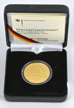 GOLDMÜNZE  Säulen der Demokratie, 100 Euro