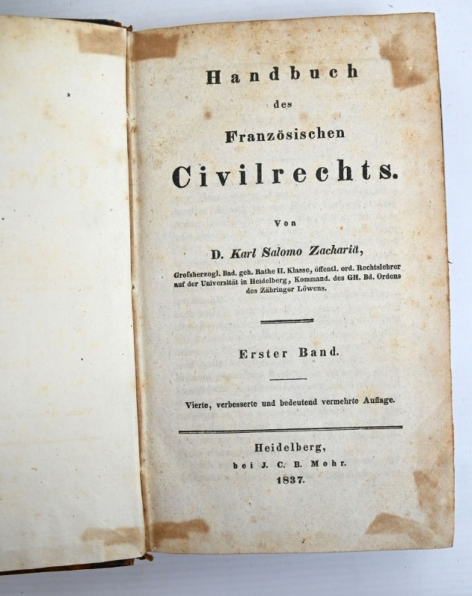 ZACHARIÄ Karl Salomo "Handbuch des Französischen Civilrechts" - Image 2 of 2