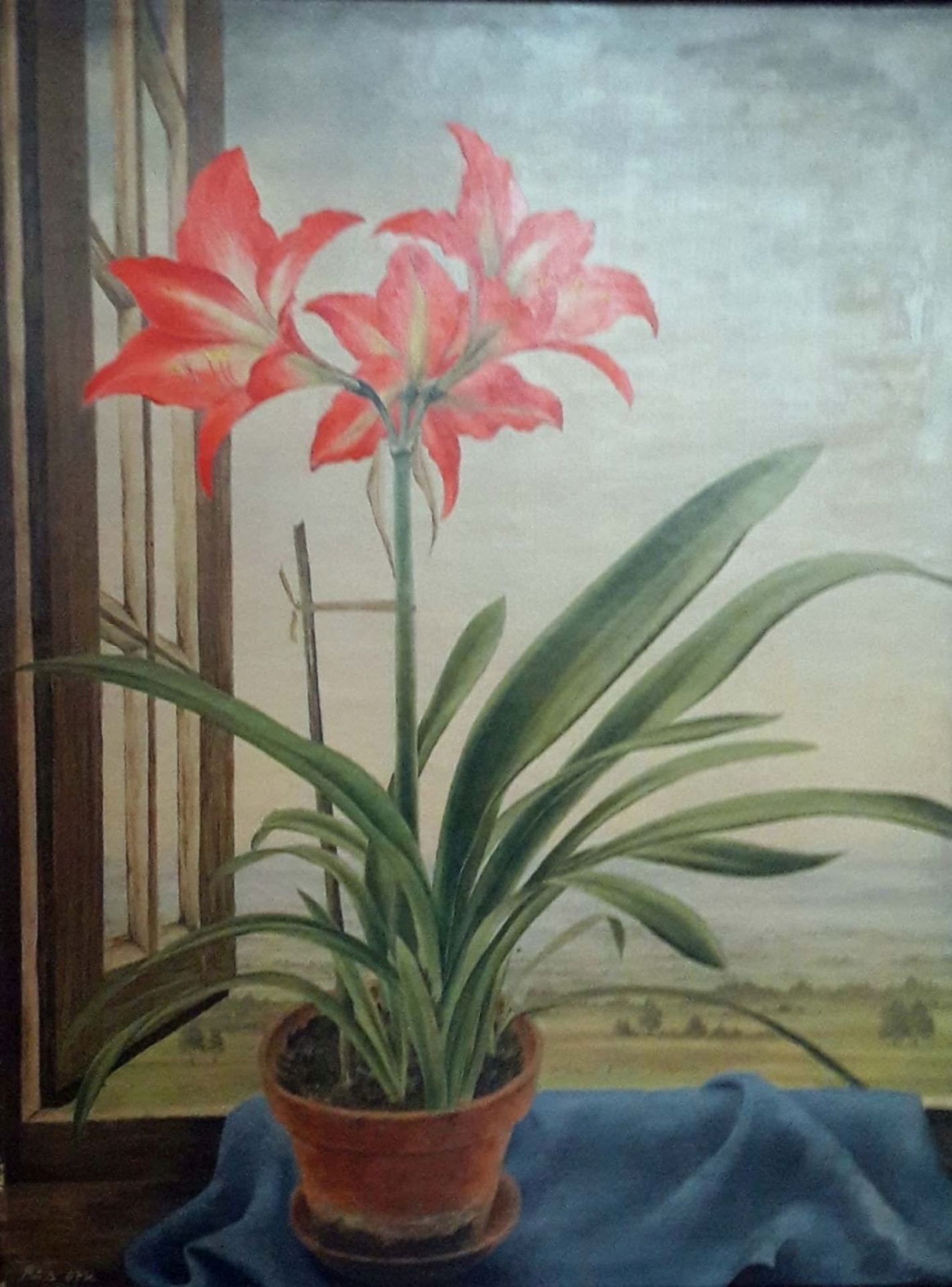 OTTE Franz "Amaryllis vor geöffnetem Fenster"