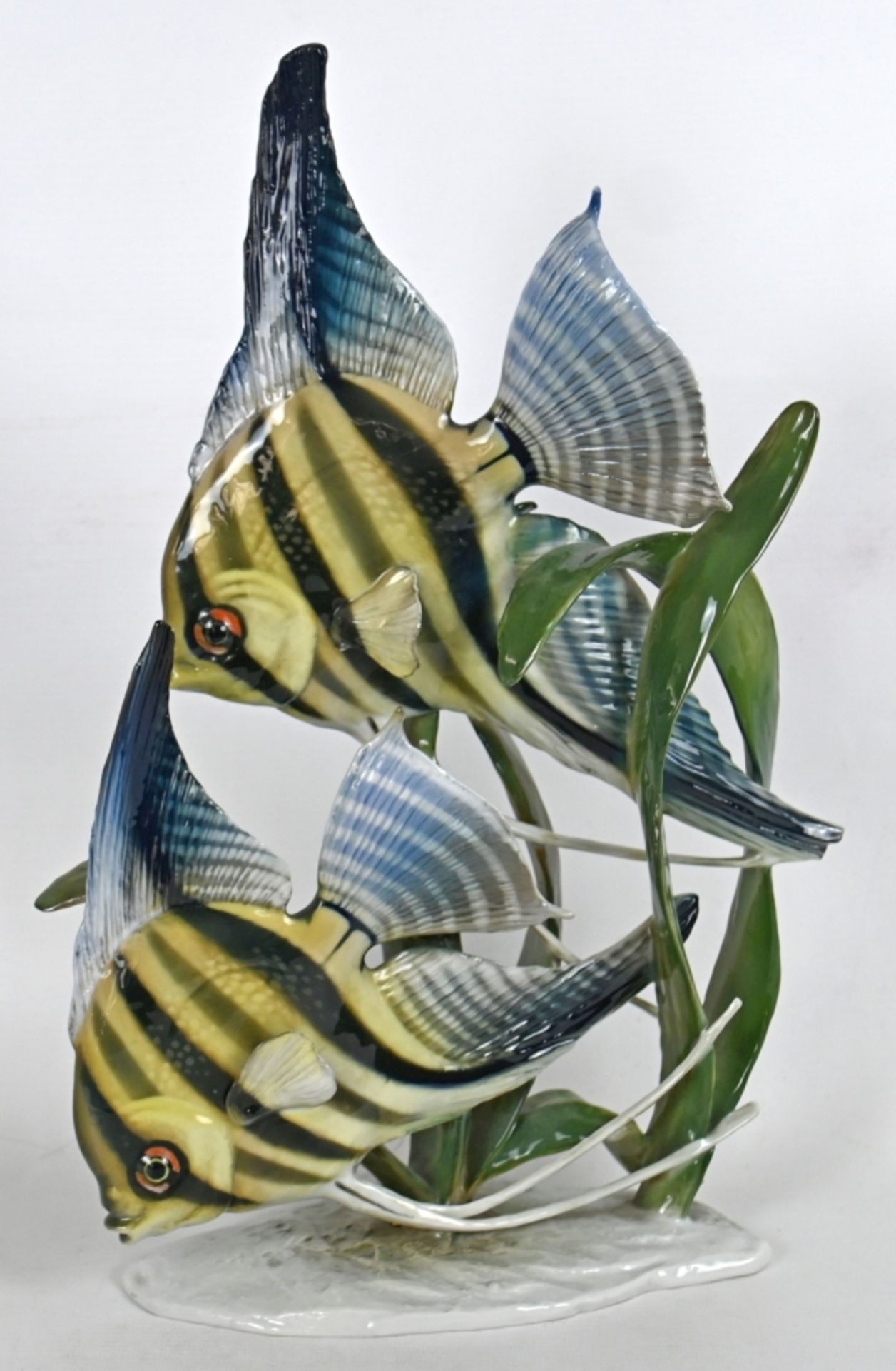 PORZELLANSKULPTUR FISCHE Skalare Rosenthal, Entwurf Fritz Heidenreich 1947