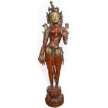 GÖTTIN TARA Bronzeskultur H 130cm