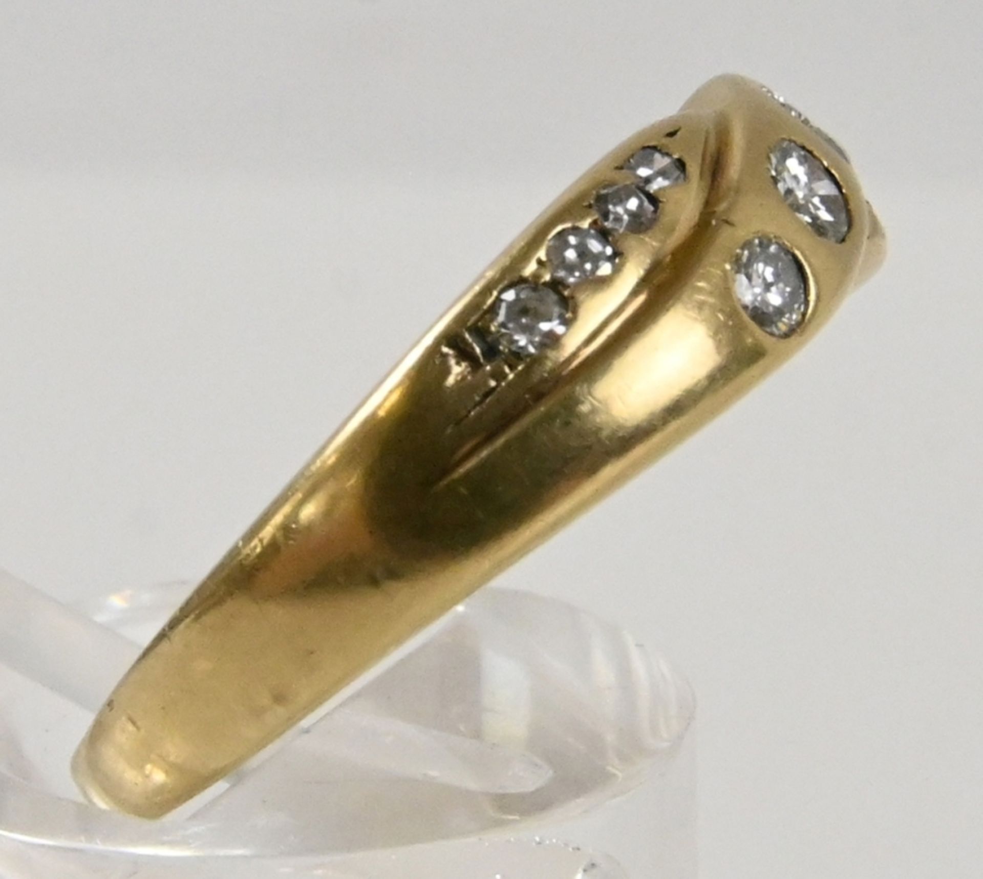 Goldring mit Diamanten 585er Gelbgold - Image 4 of 6