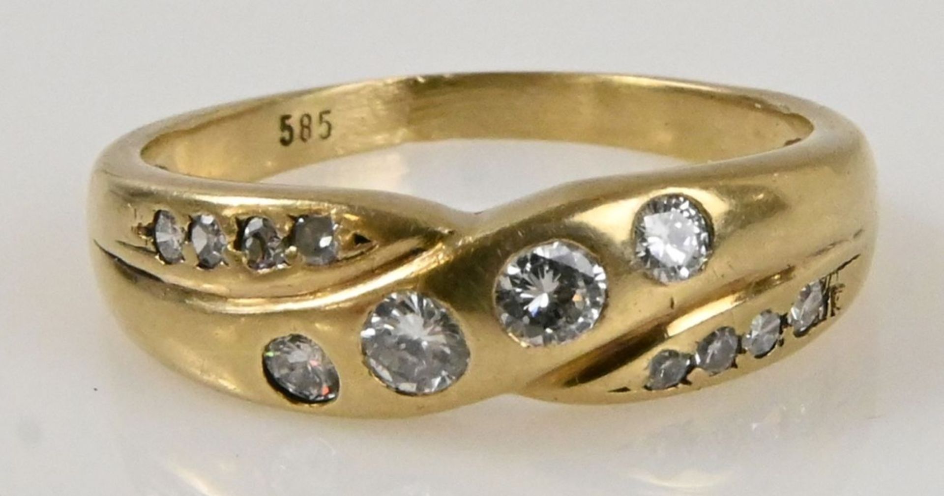 Goldring mit Diamanten 585er Gelbgold - Image 5 of 6