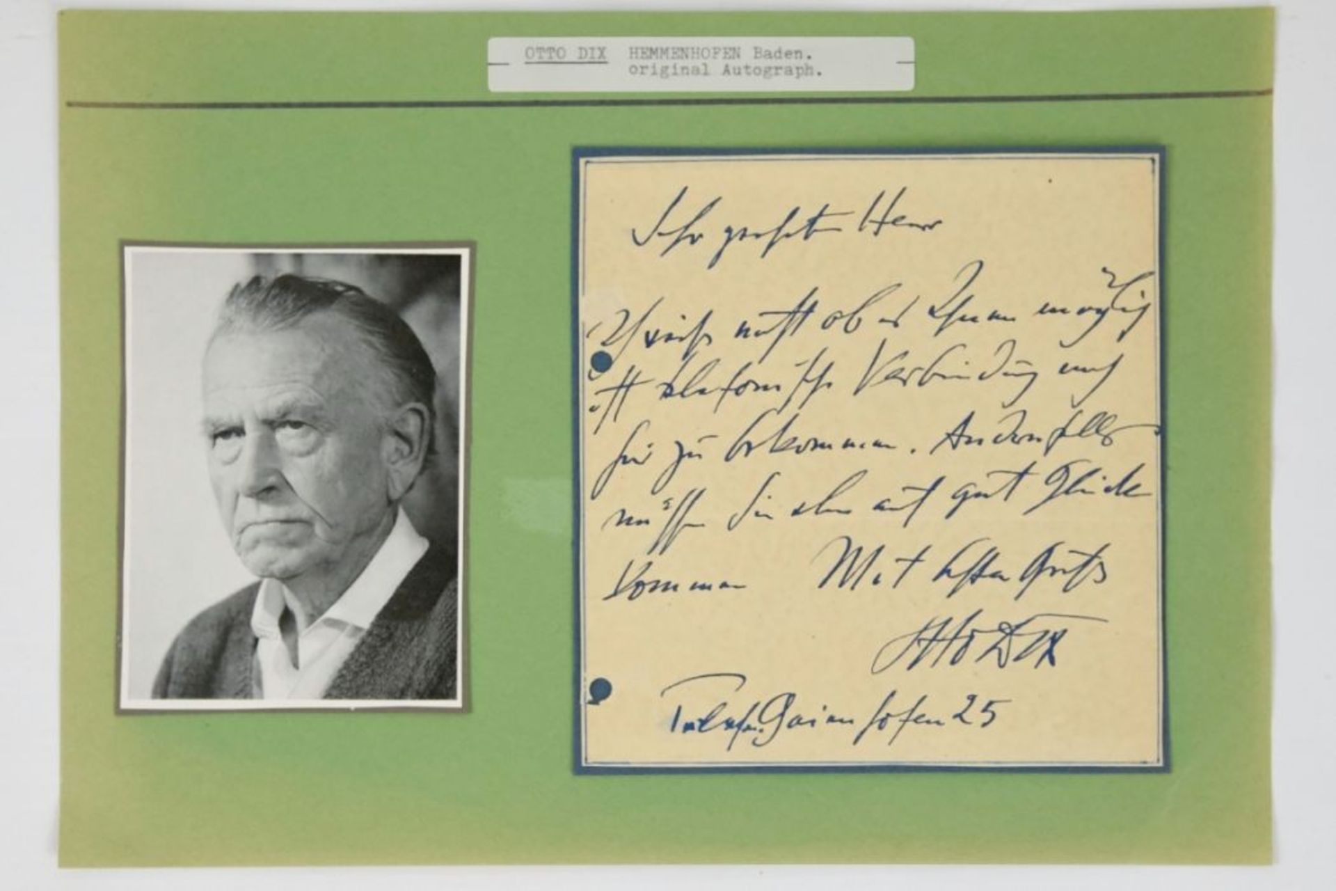 Otto Dix, Kurzer Brief - Image 2 of 3