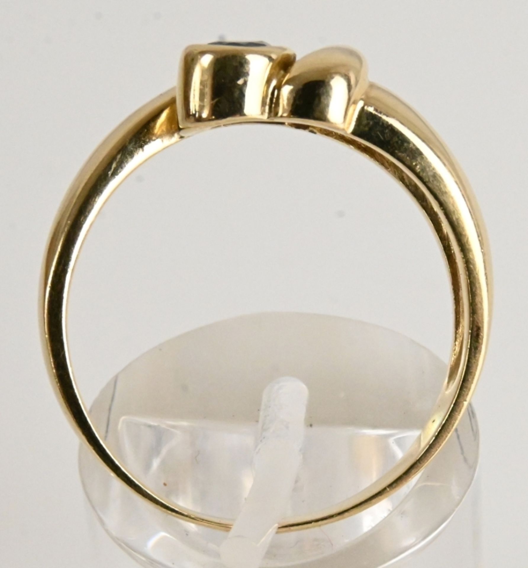 Goldring mit Tropfensaphir und Diamant - Image 4 of 6