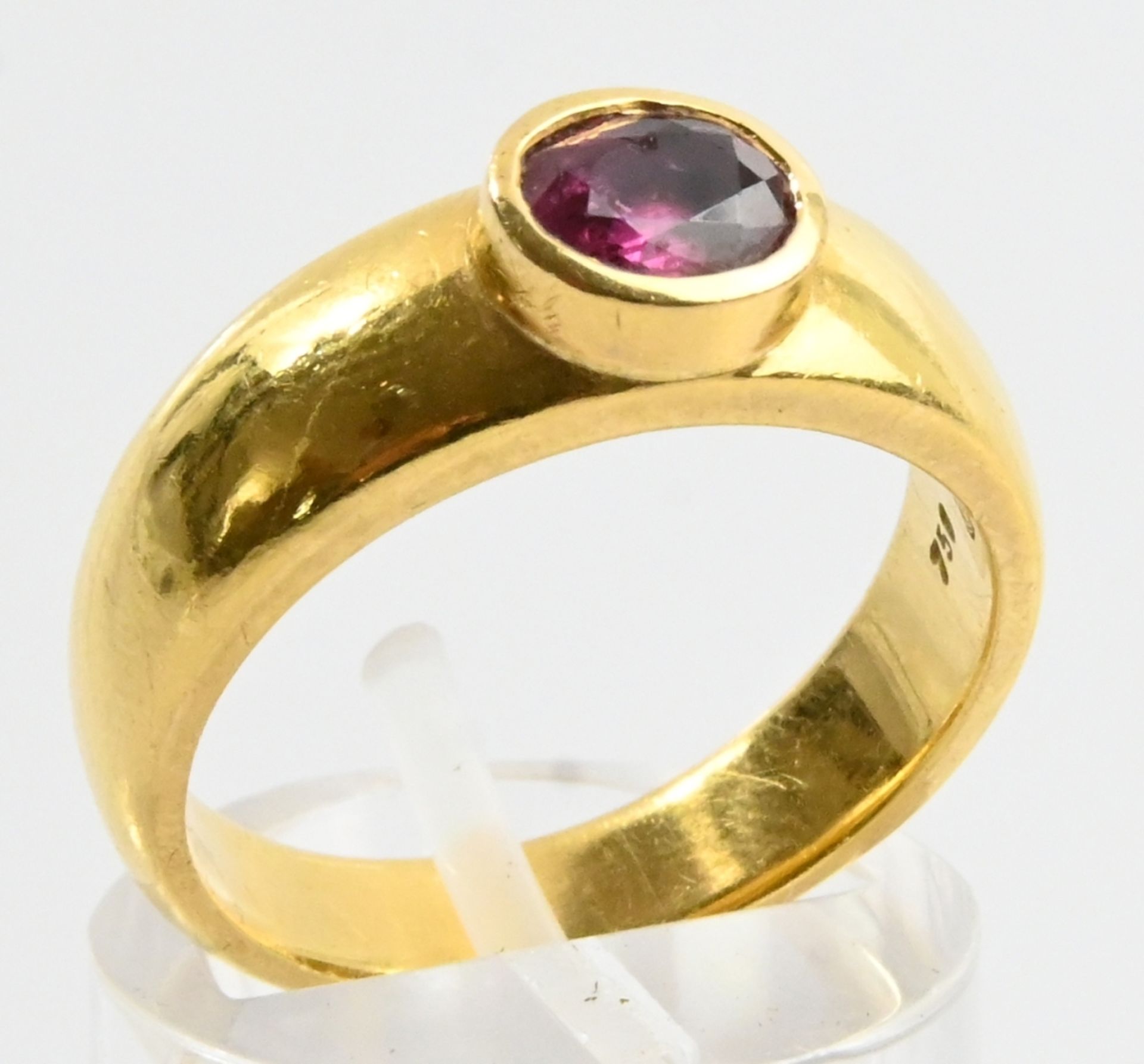 Goldring mit Rubin 750/- Gelbgold - Image 2 of 6