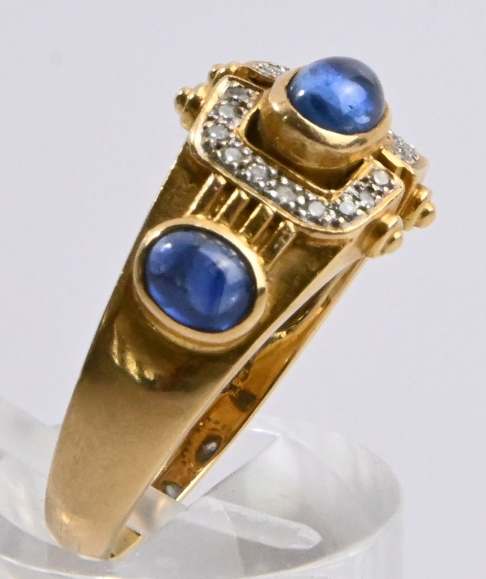 Goldring mit Diamanten und 3 Saphiren - Image 4 of 7