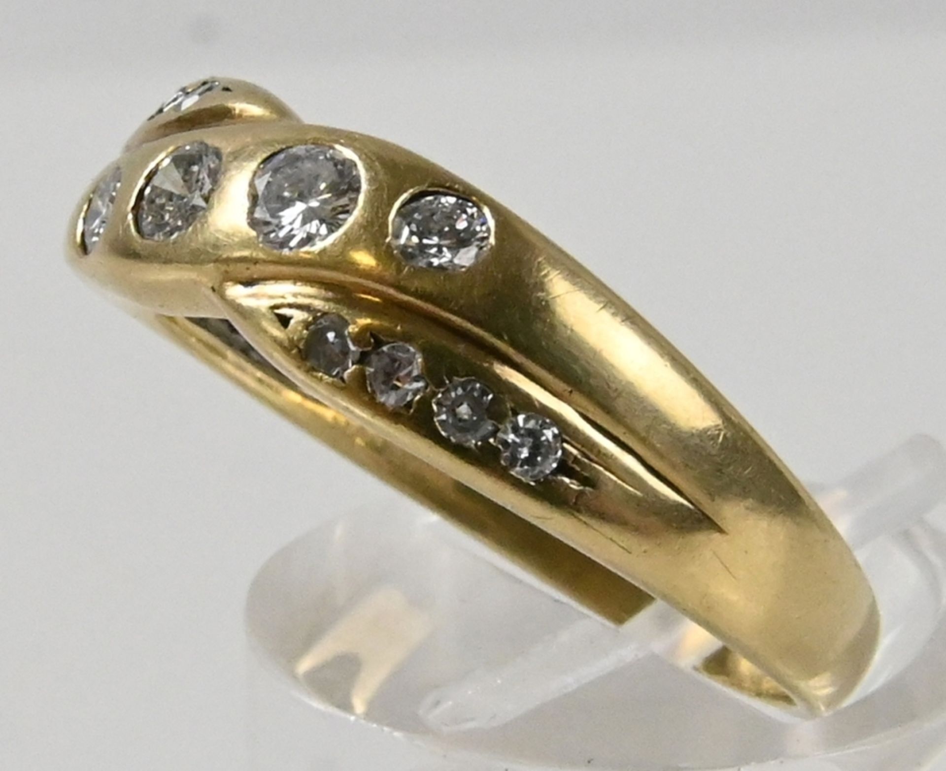 Goldring mit Diamanten 585er Gelbgold - Image 2 of 6