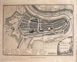 JOHN "detailierter kupfergestochener Stadtplan von BERN 1800"