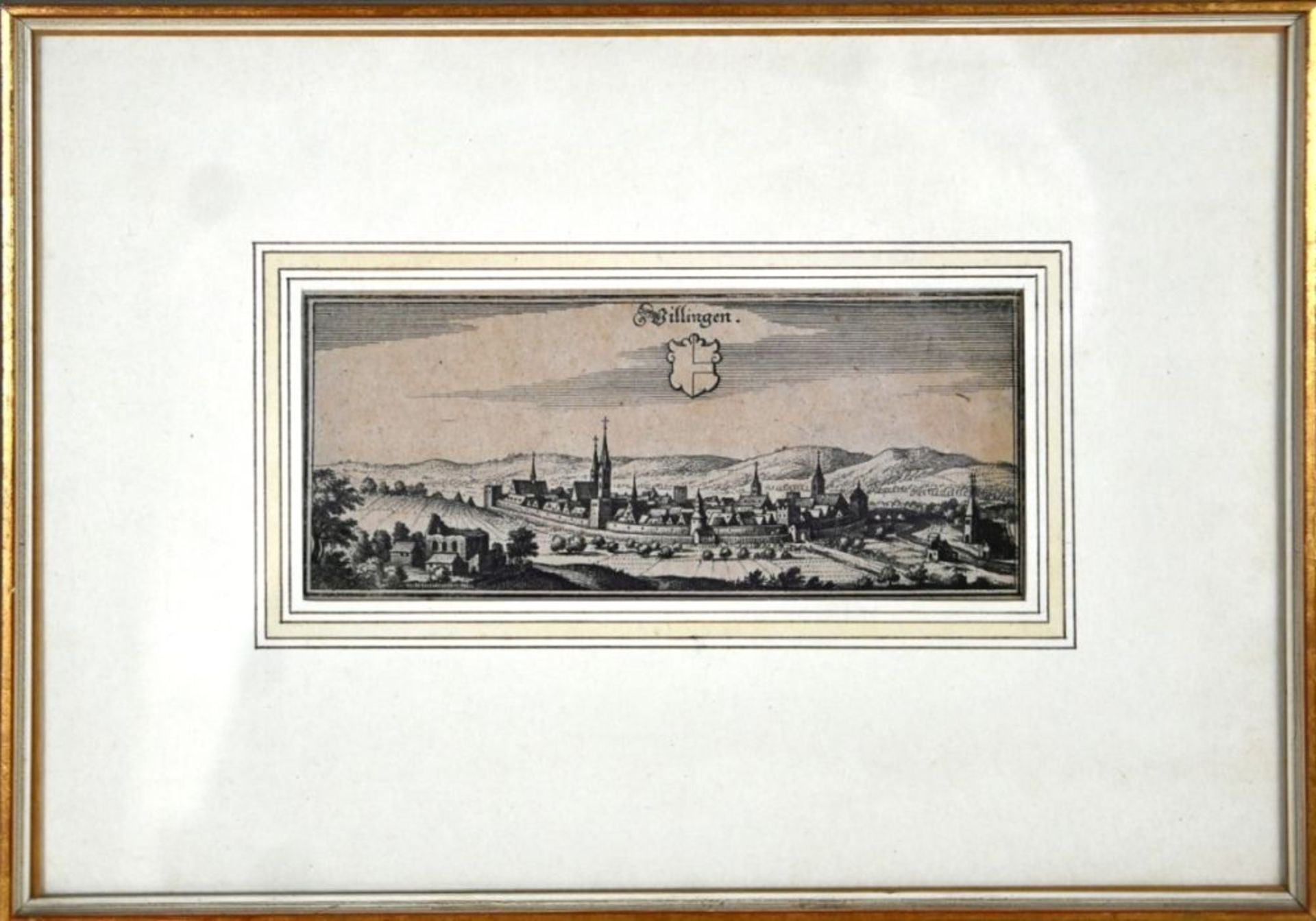 VILLINGEN, "Villingen" Kupferstich von Matthäus Merian , 1643 - Bild 2 aus 3