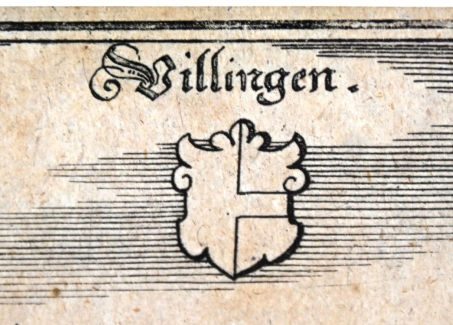 VILLINGEN, "Villingen" Kupferstich von Matthäus Merian , 1643 - Bild 3 aus 3