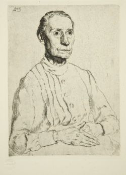 BARTH, Friedrich, Halbfigurenbildnis einer älteren Frau, Radierung 1920