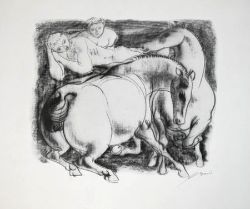 ERNI, Hans, "Pferde mit liegendem Figurenpaar"