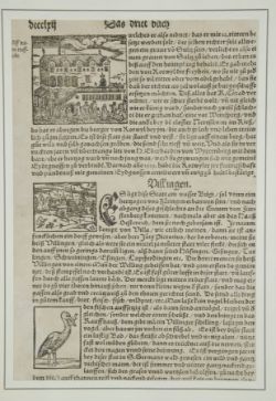 VILLINGEN, Seite aus der Cosmographia Universalis des Sebastian Münster