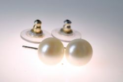 PAAR OHRSTECKER mit Bouton-Perlen (D 8mm), schöner Glanz, perfekt für ein kleines Weihnachtsgeschen