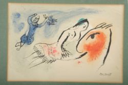 CHAGALL Marc (1887 in Peskowatik - 1985 in Frankreich), Glückwunschkarte für Aimé Maeght (Carte de 